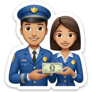 an Arab man handing cash to a waitress sticker