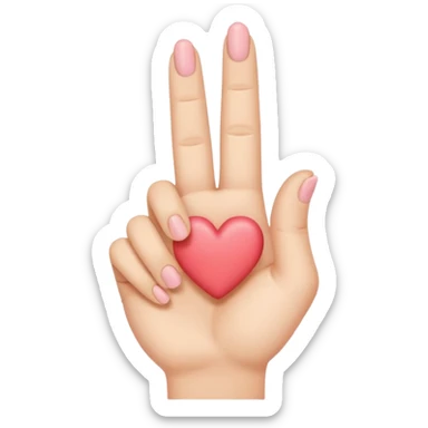 hand korean finger heart emoji sticker