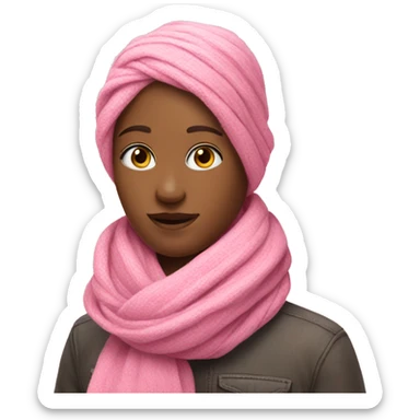 Pink cutesy scarf sticker