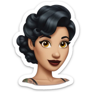 Pinup dark hair and tattoos sticker
