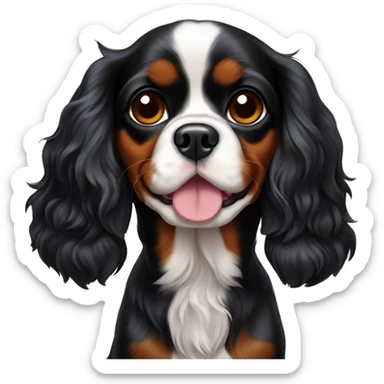 cavalier king charles spaniel black ears  sticker