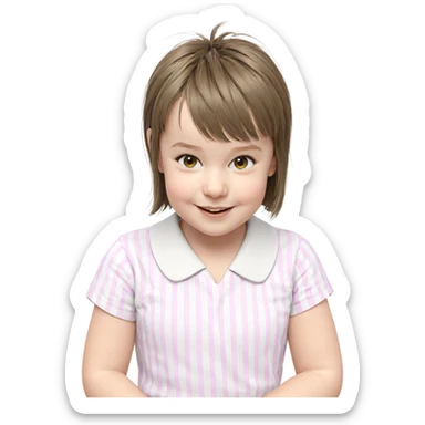 smiling girl with short hair sticker