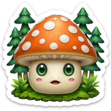 mushrooms with eyes sticker