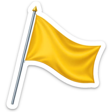 Triangular flag with yellow colour sticker