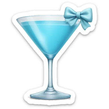 Light blue martini with white bow  sticker