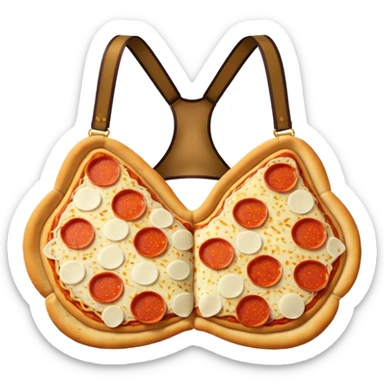 lacy brassiere made out of pizza sticker