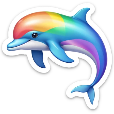 Beautiful rainbow dolphin sticker