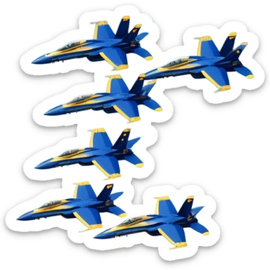 four US Navy Blue Angels f/a-18s flying in diamond formation sticker