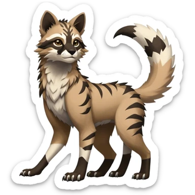 Modern Feral Rare Fantasy Vernid-Trico-species by LiLaiRa, random markings, full body sticker