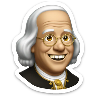 Benjamin Franklin with golden teeth sticker