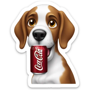 dog drinking dr pepper  sticker