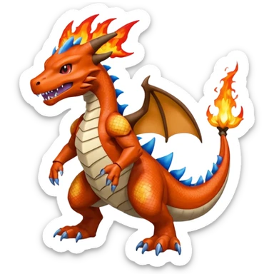 Shiny Koraidon-Marowak-Charizard-Gabite-Fakémon-hybrid-creature (full body)  sticker