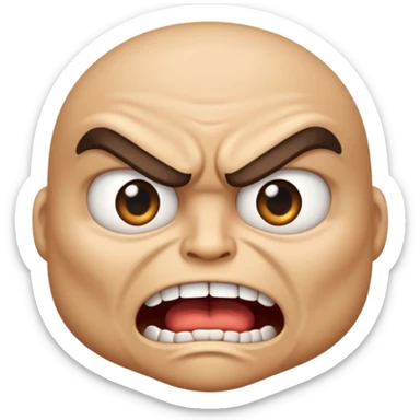 angry ninja face emoji, clenched teeth, glaring eyes sticker