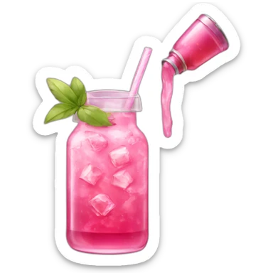 pink ice tea bottle sticker