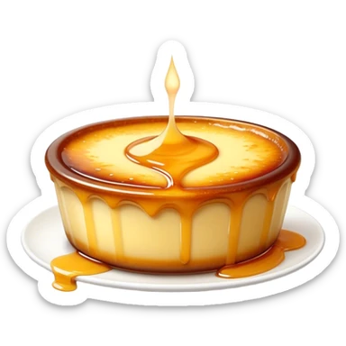 Cinematic Realistic Cr√®me Br√ªl√©e Dessert Emoji, depicted as a rich custard with a perfectly caramelized sugar top rendered with exquisite textures and warm, inviting lighting. sticker