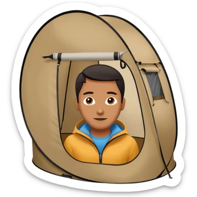 black Tall Oval Narrow Pop up one person tent  sticker