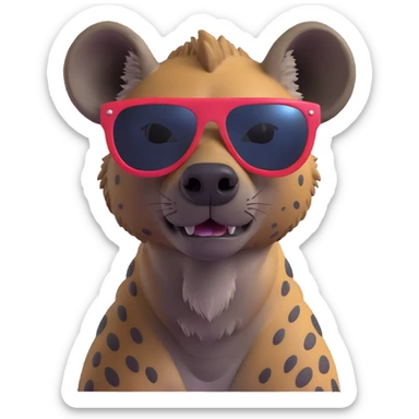 hyena with sunglasses in cool pose sticker