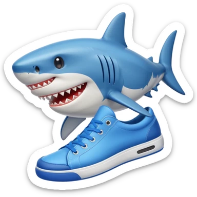 Shark with blue shoes  sticker