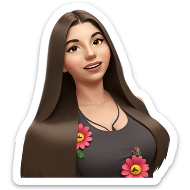 smiling girl with flower sticker