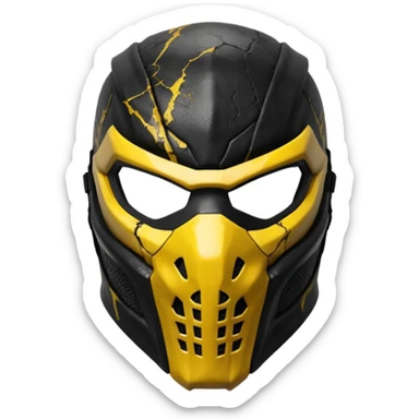 mortal kombat scorpion mask black and yellow sticker