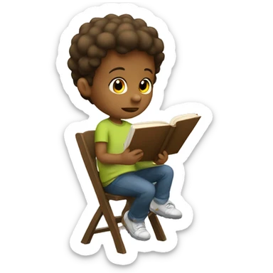 A child studying sticker