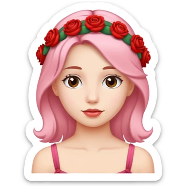 Girl with rose hair band sticker