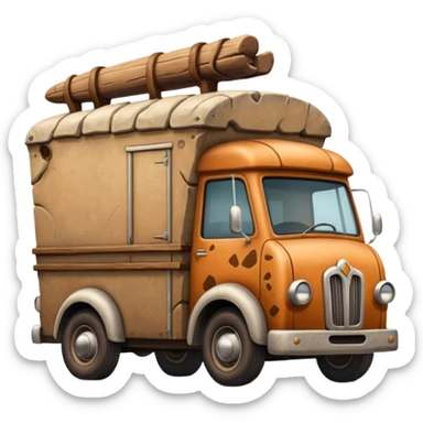  antique tall rocky Flintstones moving van  sticker