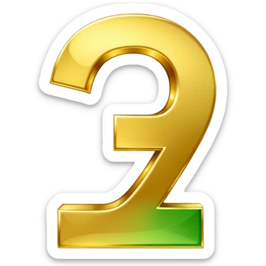 number 7 in golden and green shadows sticker