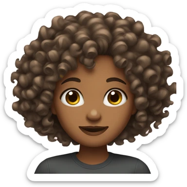 Curly hair girl  sticker