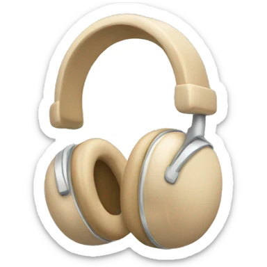 beige headphones sticker