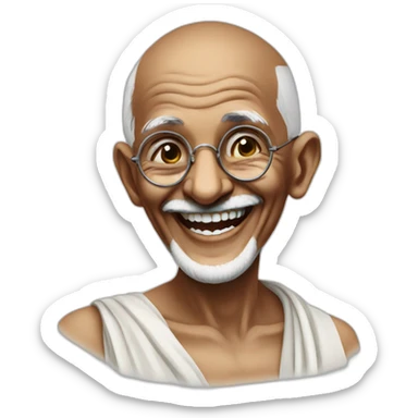 Mahatma Gandhi laughing sticker