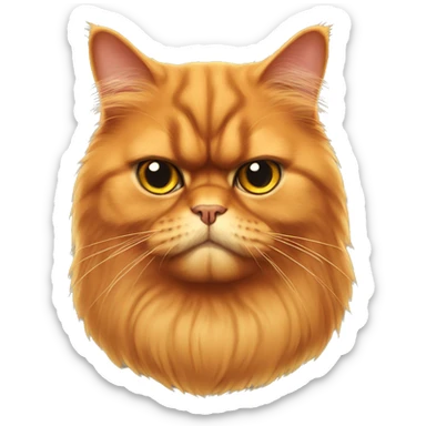 Orange Persian cat grumpy  sticker