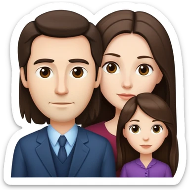 Short brunette wife with long hair next to tall husband sticker