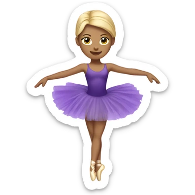 blonde ballet dancer with purple tutu  sticker
