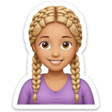 pregnant woman with braids sticker