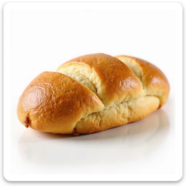 A Brioche Pasquier pain au lait, golden and fluffy, with a soft texture and a slightly shiny top, in a realistic and appetizing style. sticker