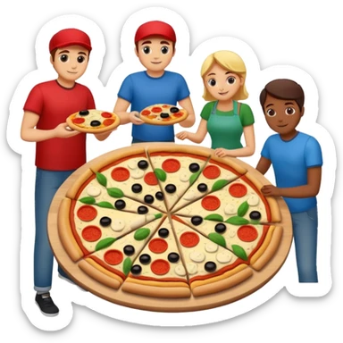 Making custom pizzas sticker
