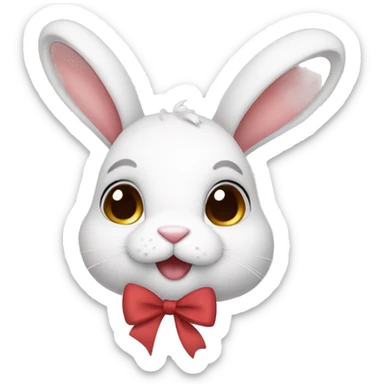 Cute rabbit with bow sticker