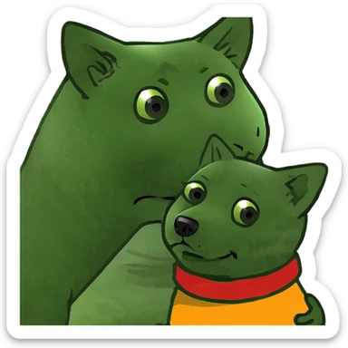 blonde hugs a one rad spitz dog  sticker