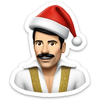 freddie mercury with santa hat sticker