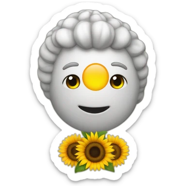 un girasol enorme con la frase personame sticker