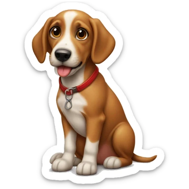 cachorro salsicha com bolinha sticker