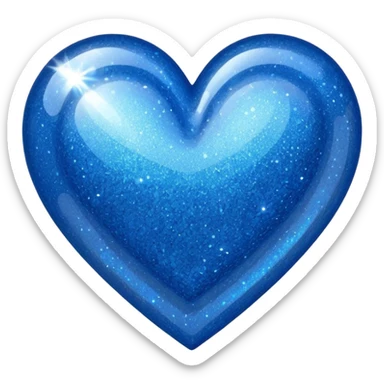 glitter heart blue sticker