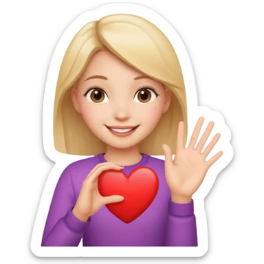 Heart hand girl sticker