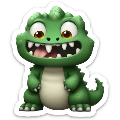 Cute cartoon godzilla cg 2D artist sticker