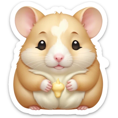 Meme-Worthy Cute Sleeping Cream Hamster Portrait Emoji, Head resting peacefully with a contented smile, showcasing a delightfully compact build and a luxuriously soft cream coat, eyes shut in a serene nap, Simplified yet hilariously adorable features, highly detailed, glowing with a soft, drowsy light, high shine, relaxed and utterly lovable, stylized with an air of playful laziness, bright and heartwarming, soft glowing outline, capturing the essence of a comically sleepy hamster, so meme-worthy it feels like it could instantly become the next viral sensation of adorable slumber! sticker