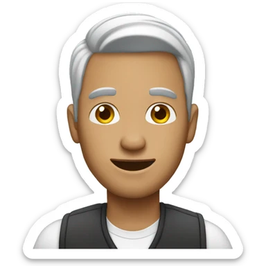 man happ whie using mobile sticker