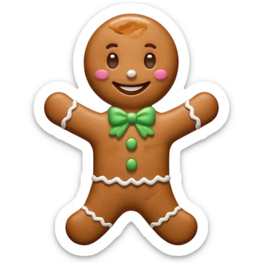 Omino di pan di zenzero con solo glassa bianca  sticker