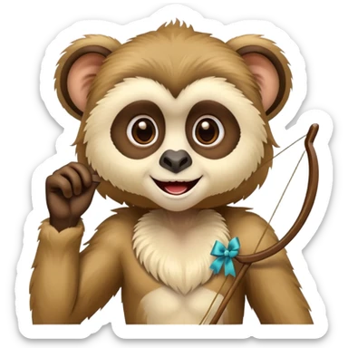 lar gibbon with a bow on her head sticker