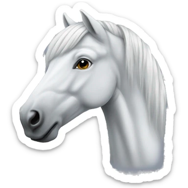 White horse with gray hair sticker
